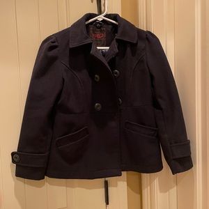 Navy blue girls’ pea coat